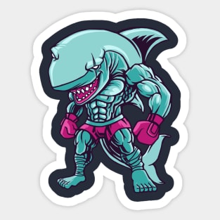 boxing shark fighter Sticker